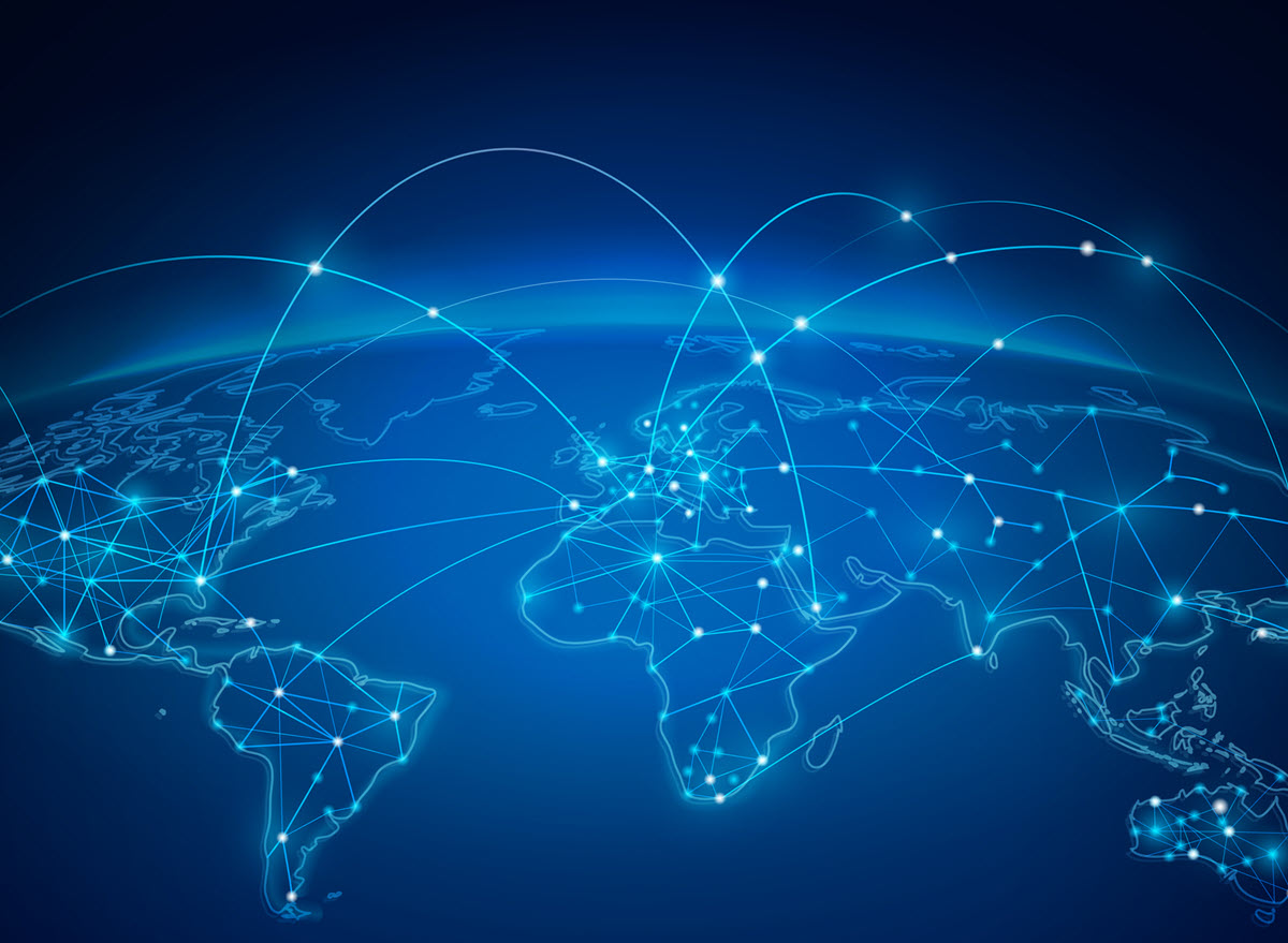 Abstract Network World Map 